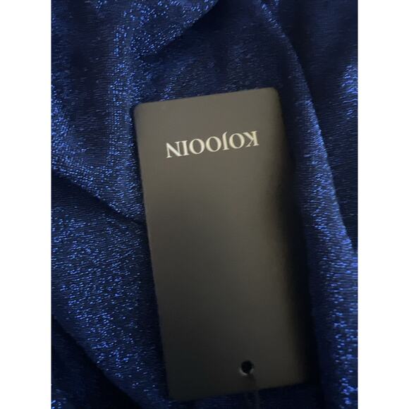 KOJOOIN Women's Sparkly Bodycon Night Out V-Neck Sparkle Ruched Dress L NWT - Picture 6 of 7